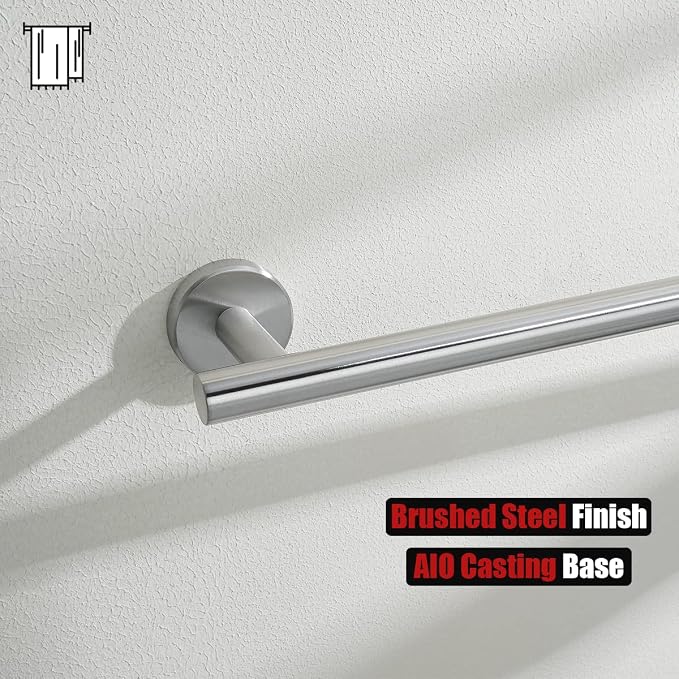 JQK Bath Towel Bar, 39 Inch 304 Stainless Steel Thicken 1mm Single Towel Rack for Bathroom, Towel Holder Brushed Finished Wall Mount, Useable Length 36 Inch, TB110L36-BN