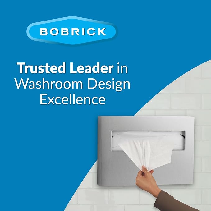 Bobrick 221 Stainless Steel Toilet Seat Cover Dispenser, 15 3/4 x 2 x 11, Satin Finish