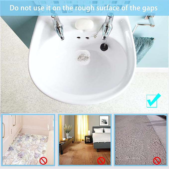 4 Pack Drain Hair Catcher Durable Silicone Hair Stopper Shower Drain Covers Easy to Install and Clean Suit for Bathroom Bathtub and Kitchen (Square Grey 4Pack)