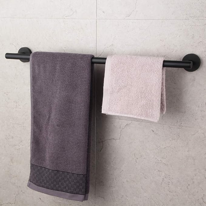 GERZWY Bathroom Towel Bar 33" Stainless Steel Towel Bar Matte Black Contemporary Style Wall Mount for Bath Kitchen AG1101C85-BK
