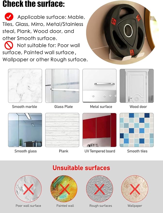 Hair Dryer Holder with Wire Hook, Self Adhesive Wall Mount | Universal storage rack fits most brand blow dryers, ideal for bathroom organization