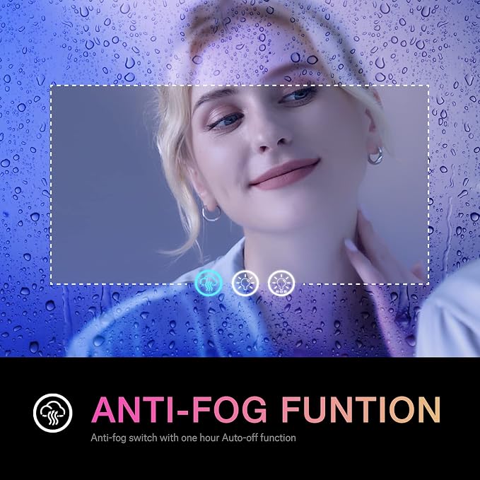 LOAAO 24"X30" RGB LED Bathroom Mirror with Lights, UL Listed | Anti-Fog, Dimmable, RGB Backlit + Front Lighted, Memory Function, Tempered Glass, UL Listed