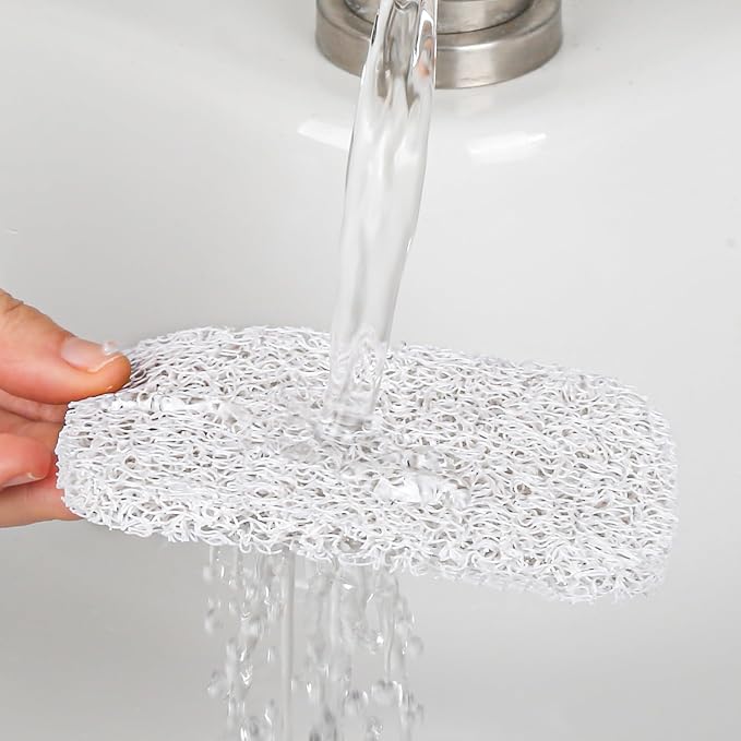 4 Pack Soap Holder Pad，Soap Holder for Kitchen & Bathroom，White Non-Slip Soap Lifting Pads for Soap Dish