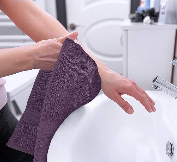 Utopia Towels 12 Pack Premium Hand Towels Set, 16 by 28 inches, 100% Ring Spun Cotton, Ultra Soft and Highly Absorbent 600GSM Towels for Bathroom, Gym, Shower, Hotel, and Spa, Plum