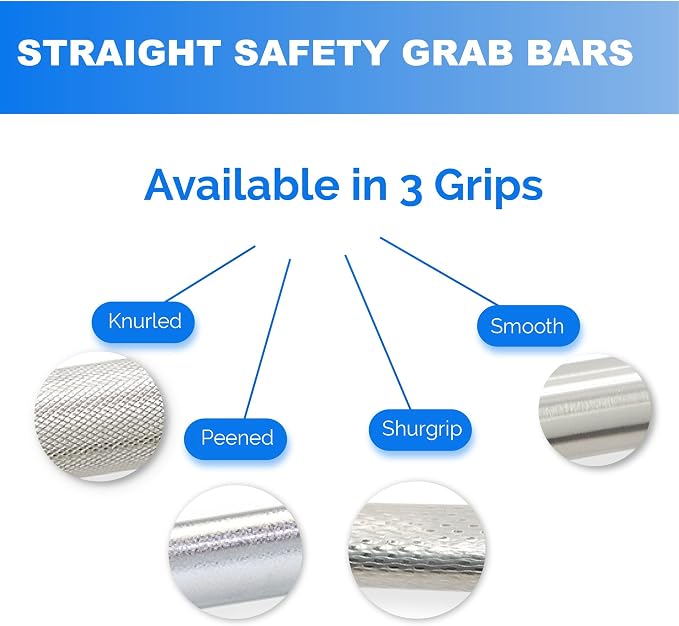 Shur Grip 24' Stainless Steel Bathroom Safety Bars - ADA Compliant for Seniors, Handles Up to 400lbs