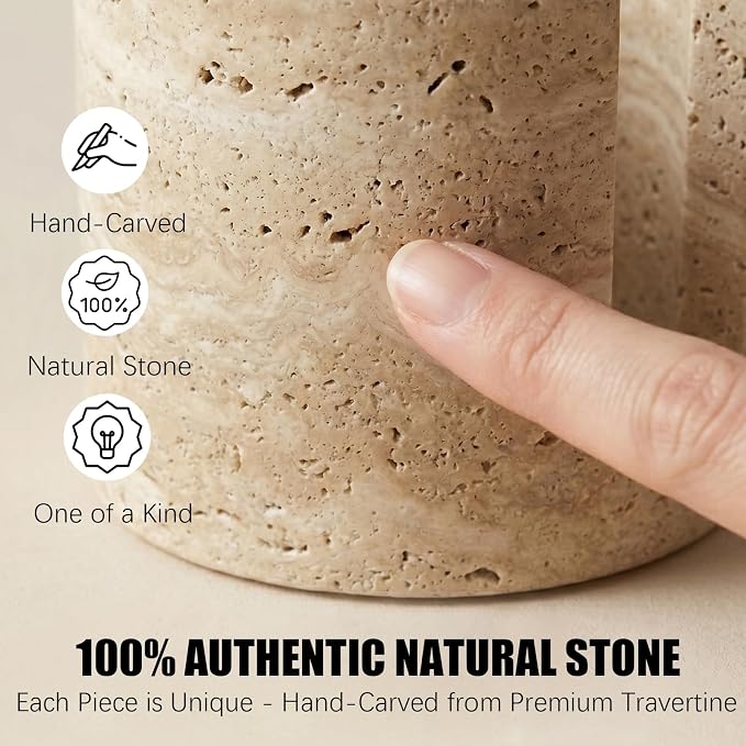 Luxury Natural Travertine Sponge Holder for Kitchen Sink, Minimalist Wabi-Sabi Hand-Carved Stone Sponge Caddy, Heavy Duty Quick Dry Marble Sink Organizer - Unique Housewarming & Wedding Gift