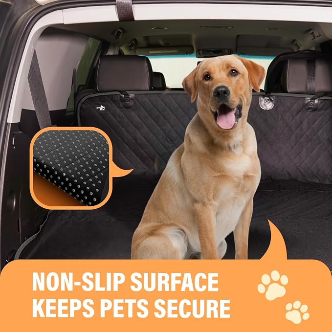 Black XL Dog Car Hammock Back Seat Cover, Waterproof Backseat Cover Protector for Truck Bench Rear of Sedans or SUVs, Essential Pet Supplies Vacuum or Wipe Clean, Machine Washable