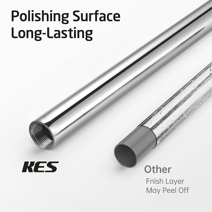 KES Freestanding Toilet Paper Holder with Weighted Base, Polished Silver | 304 Stainless Steel, Cement-Filled Base, Anti-Slip Pad, 20.2" H, Fits All Roll Sizes, Easy 1-Min Assembly