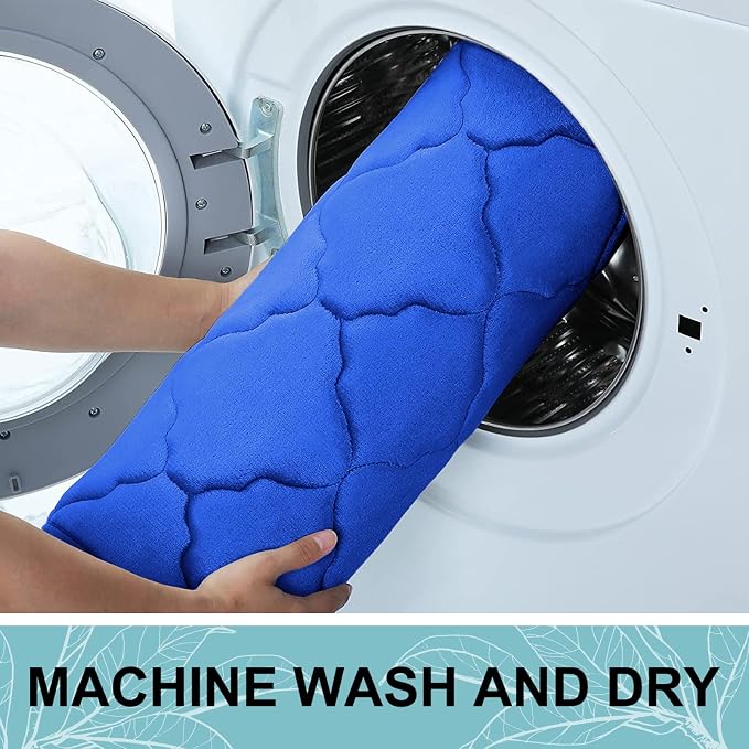 OLANLY Memory Foam Bath Mat Rug 24x16, Ultra Soft Bathroom Rugs, Royal Blue | Thick Absorbent Carpet, Non-Slip Backing, Machine Washable, for Bathroom Floor, Tub, Shower and Home Decor Accessories