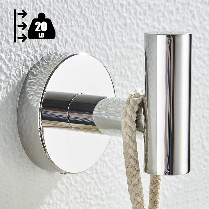 Marmolux Acc - Towel Hook Bathroom Single Coat Hook Bath Kitchen Hand Towel Holder Hat Door Hanger Rack Home Storage Spave Saver Bathroom Hardware Wall Mount Polished Chrome
