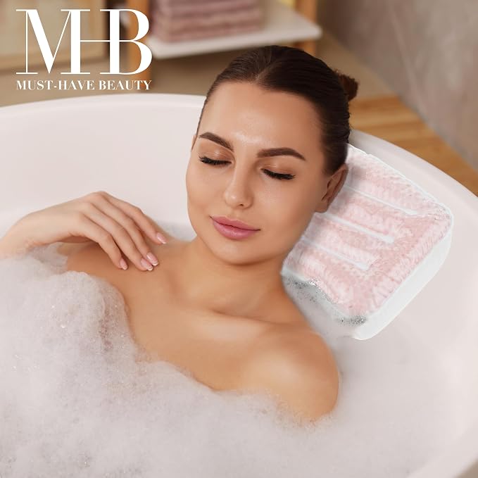 Glitter Gel Spa Pillow - Cooling Bathtub & Hot Tub Relaxation Cushion | Neck & Head Support Bath Pillow. Luxury Bath Products & Spa Accessories for Women - Ultimate Comfort