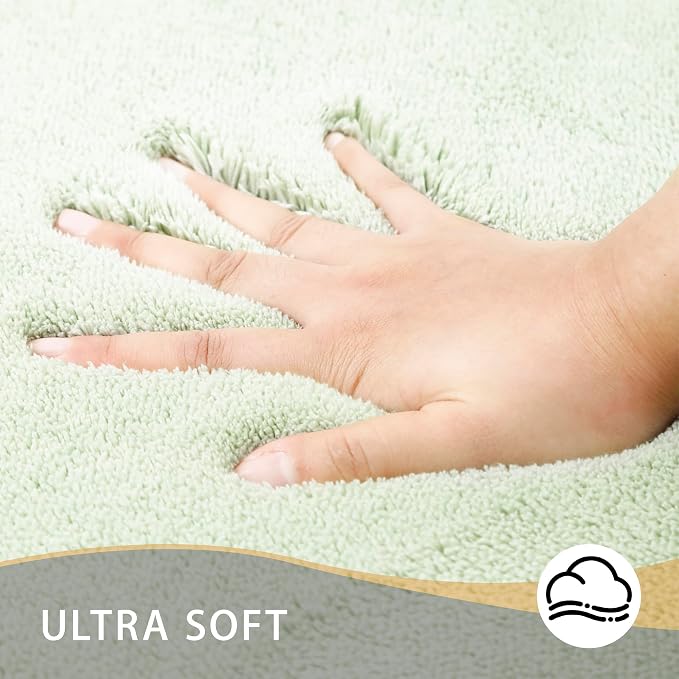 MINIDEAR Bathroom Rugs 32x20 Sage Green - Thick Memory Foam Bath Mat, Ultra Soft & Plush Fluffy, Non-Slip, Quick Dry, Absorbent Washable Floor Microfiber Mat for Tub, Home Decor Accessories