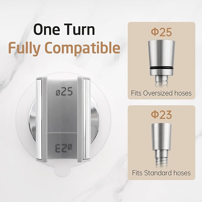 KES Universal Fit Shower Head Holder Adhesive for All Sizes Handheld Shower Head, Adjustable Shower Holder Head Wall Mount, Solid Metal Shower Wand Holder, Chrome C208DF-CH