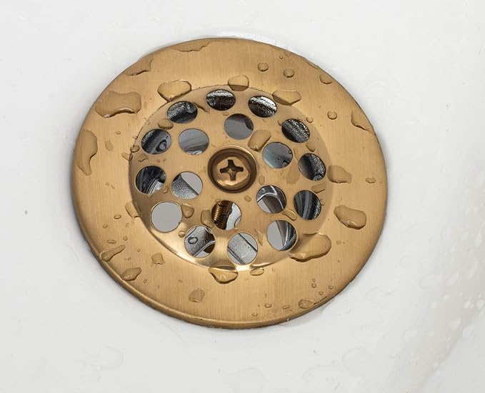 Artiwell Trip Lever Tub Trim Kit Set With Trip Lever Overflow Face Plate, Trip Lever Bathtub Drain with Strainer, Overflow and Matching Screws (BRUSHED GOLD)