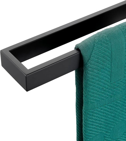 KOKOSIRI Towel Bar Matte Black Bath Towel Holder 24-Inch Kitchen Rack Stainless Steel for Bathroom Hardware Wall Mounted, 1 Pack B4008BK-L24