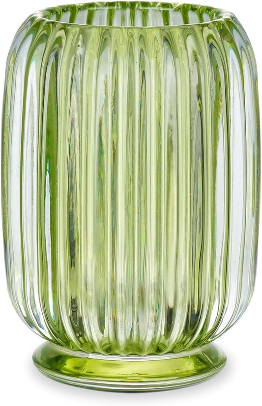 VanEnjoy Clear Green Toothbrush Cup Glass Toothbrush Holder for Bathroom, Unique Toothbrush Holder