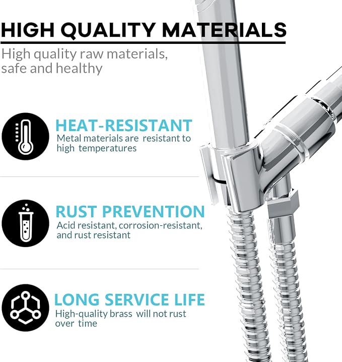 All Metal Handheld Shower Head Holder, Adjustable Shower Wand Holder with Universal Shower Arm Mount and Brass Pivot Ball, for Connecting Shower Arm and Shower Hose