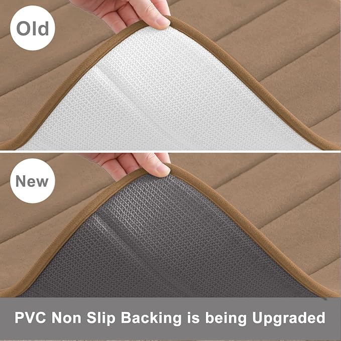 Buganda Memory Foam Bath Mat 35.4 x 24, Ultra Soft Absorbent Bathroom Rugs | Mocha, Machine Washable Quick Dry Bath Mats for Bathroom Floor, Shower and Tub, Home Decor Accessories