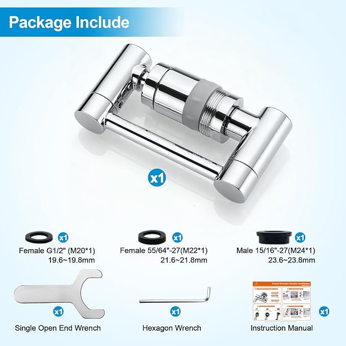 TIDYENDURE 1080° Rotating Faucet Extender, Swivel Faucets Aerator Extension, Faucets Adapter for Kitchen & Bathroom Sinks Features 2 Water Flow Modes Faucet with Built-in Filter Function