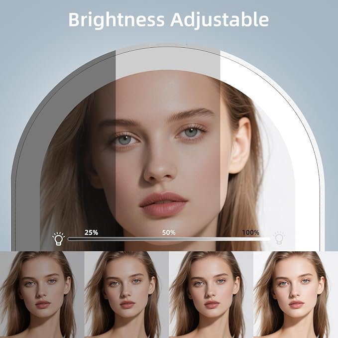 FUNTOUCH Rechargeable Travel Makeup Mirror with Lights Small 10X Magnify | Portable Lighted Compact Mirror with 10X Magnification,3 Lighting, Dimmable Touch, Tabletop Folding Cosmetic Vanity Mirror