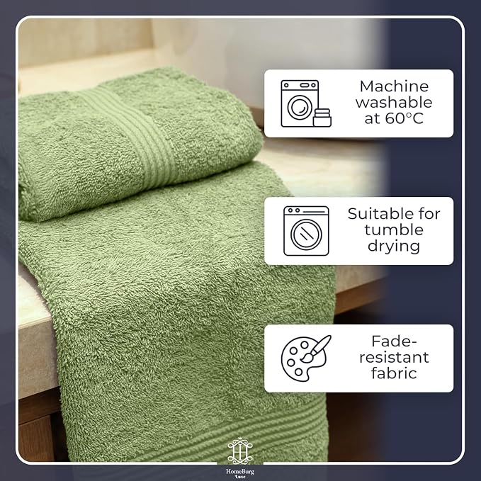 Luxe 6-Piece Hand Towel Set – Soft & Absorbent Cotton, Hotel Quality, Quick-Drying, Easy Care, 16 x 28 in (Sage Green)