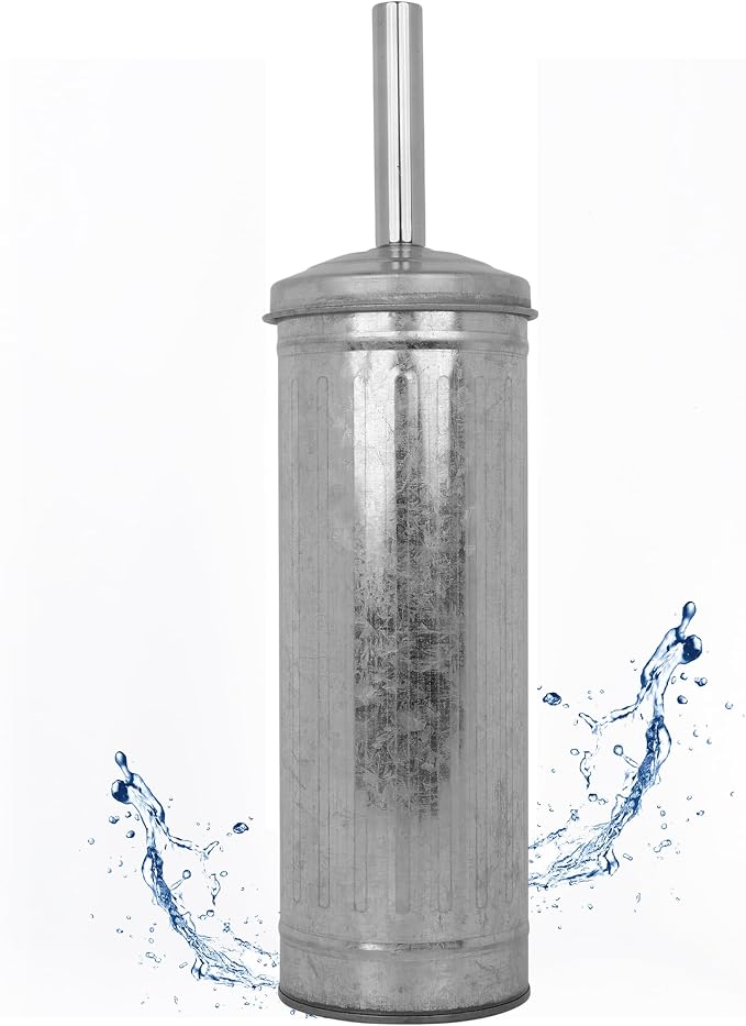 Autumn Alley Galvanized Rustic Toilet Brush with Holder Set – Charming Farmhouse Bathroom Accessory for Your Country Bathroom – Rustic Bathroom Accessories