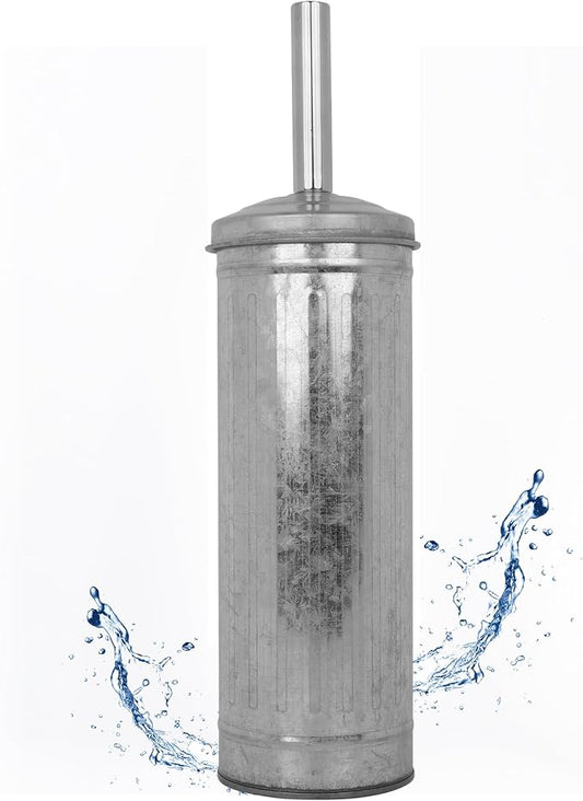 Autumn Alley Galvanized Rustic Toilet Brush with Holder Set – Charming Farmhouse Bathroom Accessory for Your Country Bathroom – Rustic Bathroom Accessories
