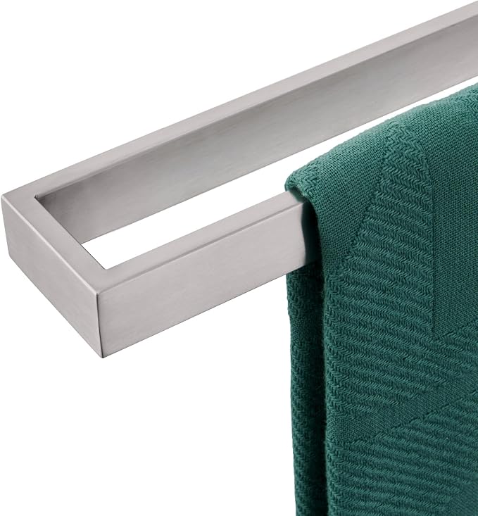 KOKOSIRI Towel Bar Brushed Nickel Bath Towel Hanger Holder 16-Inch Kitchen Rack Stainless Steel for Bathroom Hardware Wall Mount, 1 Pack B4008BR-L16
