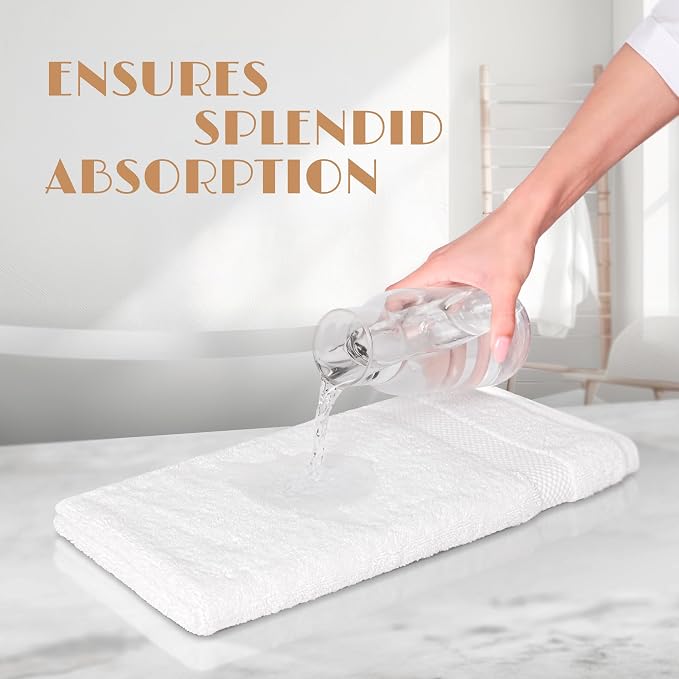 White Hand Towels Set for Bathroom, 12 Pack - Cotton Hand Towel Set for Gym, Kitchen and Spa, 16x27 Inches Soft Highly Absorbent Quick Dry Terry Salon Towels