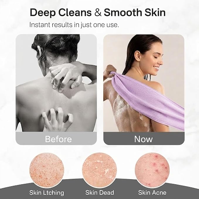 Multicolor Shower Bath Sponge, Gentle Skin Exfoliator for Body and Back Daily Bath Washing, Orange+Lilac+Lakeblue