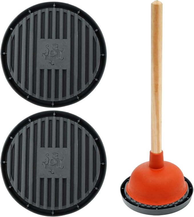 2 Pcs Plunger Trays, Air Drying Mat for Toilet Plunger, Catches Drips and Dries Quickly, Toilet Plunger Organizer Mat, Toilet Plunger Holder Only(6.3inch)