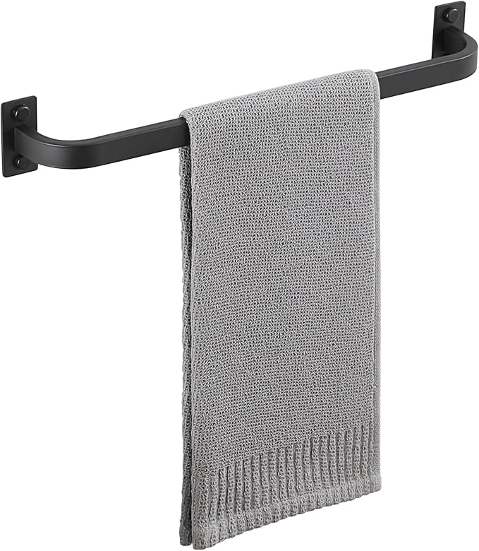 Mooche Bathroom Towel Bar, 16 inch Towel Racks for Bathroom Wall Mounted, SUS304 Stainless Steel Heavy Duty Towel Holder Bathroom Accessories Modern Home Decor, Matte Black Finished