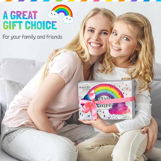 Bath Bombs for Kids, Natural Magic Rainbow BathBombs w/Organic Ingredients | Moisturizing Unicorn Bath Bombs w/Vibrant Colors & Rich Bubbles, Cloud Bath Bombs, Birthday Gifts for Kids, Girls, Boys