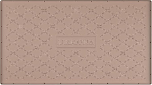 URMONA 40" x 22" Waterproof Silicone Mat in Multiple Sizes & Colors, Under Sink Mat for Kitchen & Bathroom, Pet Food Pad for Dogs & Cats, Kitchen Cabinet Liner, Multi-Purpose for Storage(Khaki)
