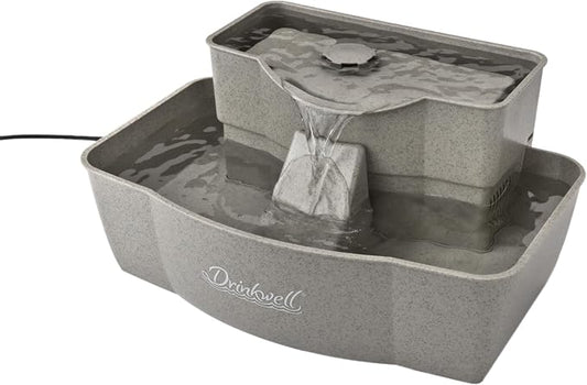 PetSafe Drinkwell Multi-Tier Pet Fountain, Cats & Dogs, Large | 100 oz Capacity, 2 Drinking Heights, Great for Senior/Arthritic Pets, Top-Rack Dishwasher Safe