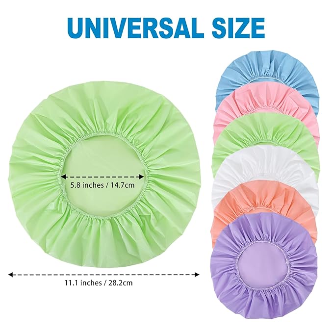 6 PCS Shower Capsfor Women, Reusable Waterproof Bath Caps | Double Side Water-resistant PEVA Hair Cap , Bath Accessories, Spa, Travel, Environmental Protection - Candy Color