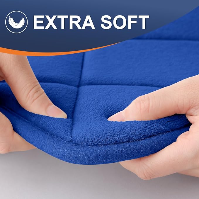 OLANLY Memory Foam Bath Mat 59x34, Ultra Soft and Absorbent Bathroom Rugs | Royal Blue, Quick Dry, Machine Washable Shower Bath Rugs, Comfortable Bath Carpet for Bathroom Floor, Tub and Shower