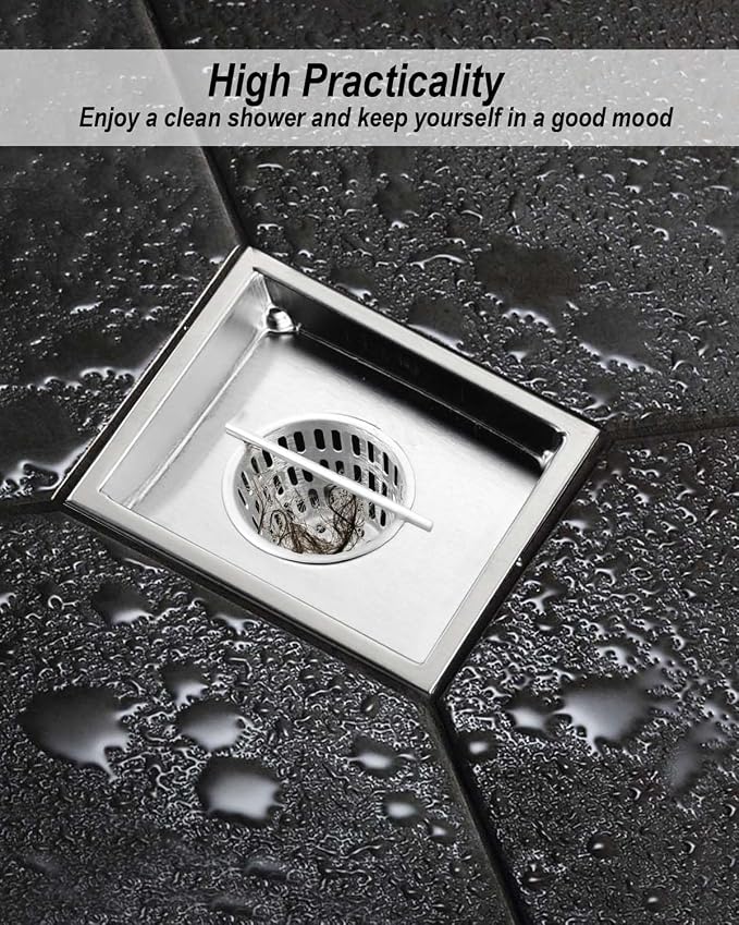 2Pcs 2 Inch Hair and Debris Strainer, Shower Drain Strainer with 2Pcs Lifting Hook, Stainless Steel Debris Basket Shower Drain Catcher, Hair Catcher for Floor Drain