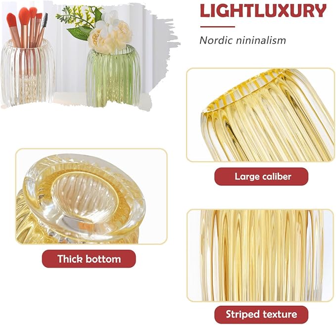 VanEnjoy Clear Green Toothbrush Cup Glass Toothbrush Holder for Bathroom, Unique Toothbrush Holder