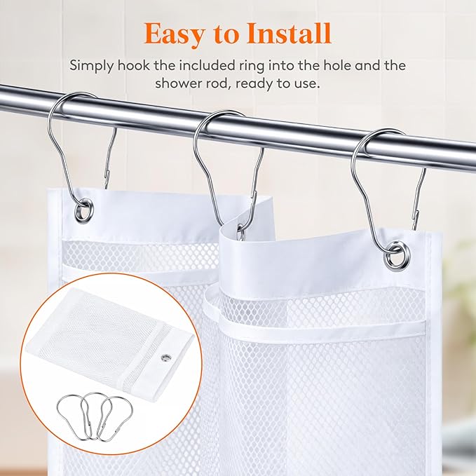 Lifewit Mesh Shower Caddy, 11 Pockets Hanging Bathroom Organizer, 2 Pack | 17" x 34", Attached 6 Hooks, Quick-Dry, Portable, Cruise Essentials, Idea for Toiletry, RVing, Travel, Camping