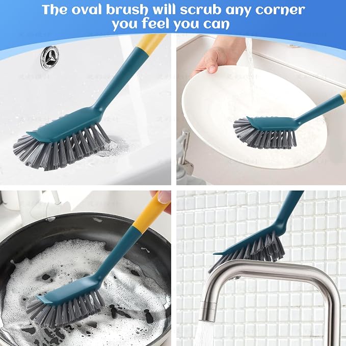 4 Pack Multipurpose Kitchen Cleaning Brushes Set,Cleaning Brush ,Brushes,Dish Brush,Bottle Brush,Scrub Brush,Bristle Brush