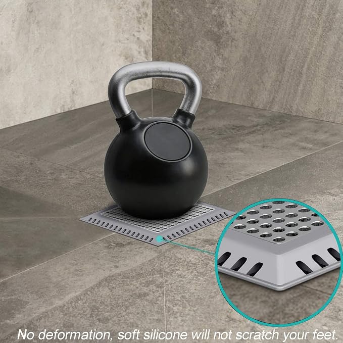 Aojuxix Shower Drain Hair Catcher/Drain Protector/Shower Drain Cover | Stainless Steel and Silicone Hair Trap for Bathroom Floor Drain (Patented Product)