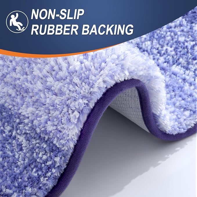 OLANLY Large Bathroom Rugs 50x30, Extra Soft Absorbent Microfiber Bath Rugs | Blue-Violet, Non-Slip Quick-Drying Rubber Backing, Washable Bath Mat for Floor, Tub and Shower, Home Decor Accessories