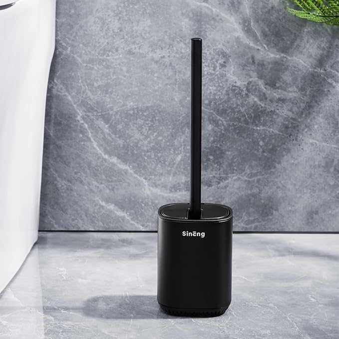 Toilet Brush and Holder Set Toilet Bowl Brush Stainless Steel Automatic Open lid Toilet Bowl Cleaner Brush with Durable Bristle Head Toilet Cleaning Brush for Bathroom