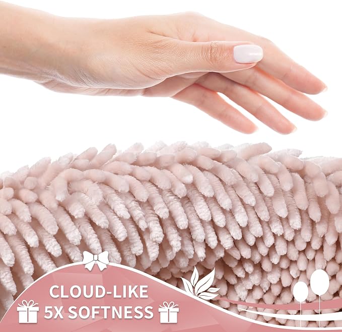 Yimobra Bathroom Rug Set 2 Piece, Luxury Shaggy Bath Mat Set with Non Slip Backing, Ultra Soft & Absorbent Mats for Bathroom Floor, Machine Washable, 31.5"x20"+24"x17", Pink