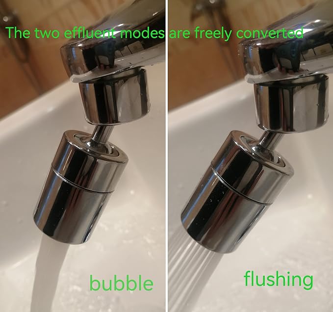 Wide Angle Faucet Aerator,kitchen faucet nozzle aerator,faucet extender, 360 degree swivel dual flow sprayer for sink tap head, rotatable water splash filter (80° Angle)