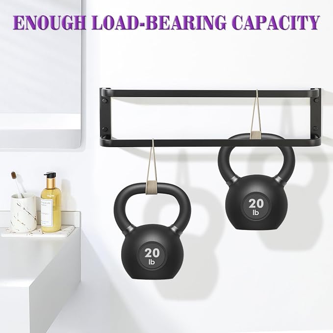 Alise Double Towel Bars 16 Inch, Towel Rack for Bathroom Stainless Steel Bathroom Towel Rack Wall Mounted Towel Holder, Matte Black