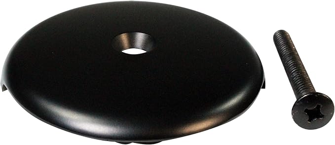 Westbrass 3-1/8" Single Hole Overflow Face Plate and Screw, Oil Rubbed Bronze, D328-12