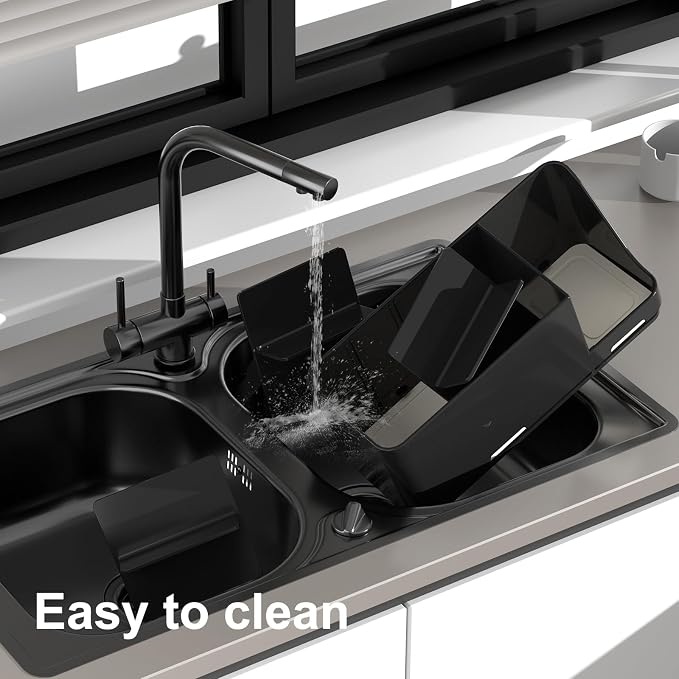 Large Electric Toothbrush Holder - 8 Slots with Quick-Dry Diatomite Base, Fits Sonicare & All Major Brands, Bathroom Countertop Organizer (Black)