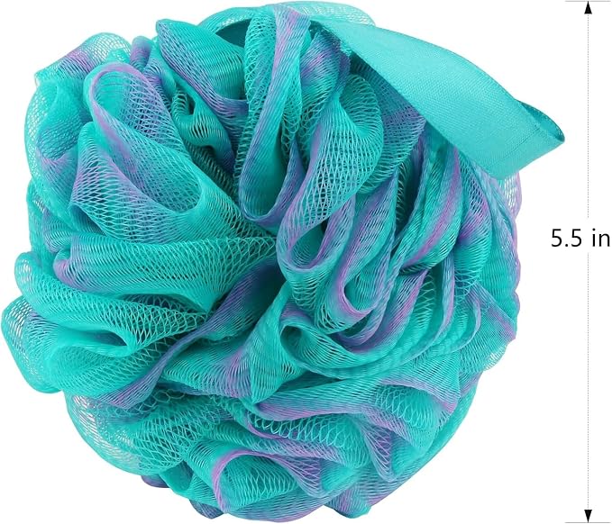 Loofah Sponge Shower Loofahs 4 Colors Bath Sponges Body Scrubbers | Mesh Balls Luffa for Rich Lather Exfoliating Wash Back Scrubber Bathroom Men Women 4 Pack Cleaning Bathing Accessories
